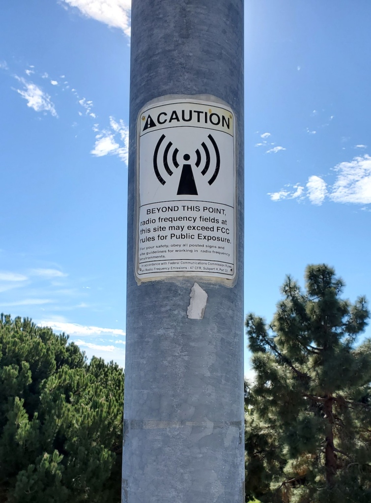 The signage at a local park that has 5G infrastructure installed